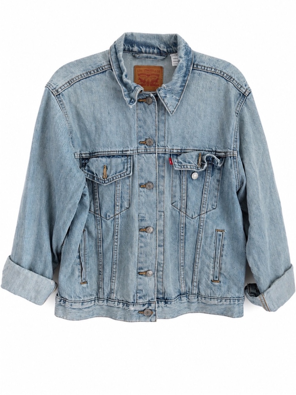 Light Blue Denim Jacket  - Classic Button-Up